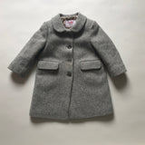 Il Gufo Grey Tweed Coat With Faux Fur Collar: 3 Years