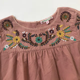 Bonpoint Pale Rust Cotton Dress With Embroidery