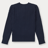 Ralph Lauren Navy Cable Knit Cotton Cardigan: 7 Years