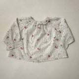 Bonpoint Floral Print Blouse With Ruffled Collar: 18 Months