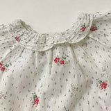 Bonpoint Floral Print Blouse With Ruffled Collar: 18 Months