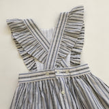 Bonpoint Blue And White Stripe Dress With Crossover back: 8 Years