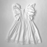 Morley White Dress With Flutter Sleeves