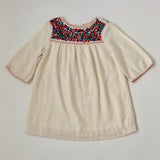 Bonpoint Cream Dress With Red, Blue And Green Embroidery: 6 Years