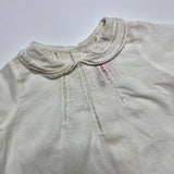 Bonpoint White Cotton Pintuck Blouse With Lace Trim Collar: 12 Months