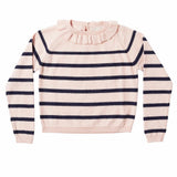 Marie-Chantal Pink And Navy Stripe Jumper With Frill: 10 Years