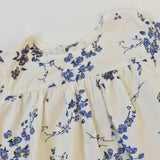 Bonpoint Cream And Blue Floral Dress