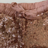 Marie-Chantal Rose Gold Sequin Shorts: 6 Years