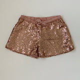 Marie-Chantal Rose Gold Sequin Shorts: 6 Years