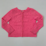 Bonpoint Neon Pink Cashmere Cherry Motif Cardigan: 4 Years