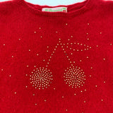 Bonpoint Red Cashmere Cherry Sparkle Knit: 4 Years