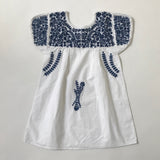 Apolina Kids White Cotton Peasant Dress With Embroidery