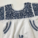 Apolina Kids White Cotton Peasant Dress With Embroidery