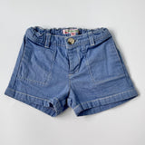Bonpoint Blue Shorts With Contrast Stitching: 6 Months