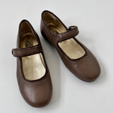 Papouelli Mushroom Leather Mary-Jane Shoes: Size EU 26