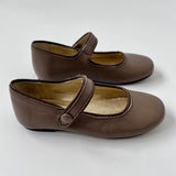Papouelli Mushroom Leather Mary-Jane Shoes: Size EU 26