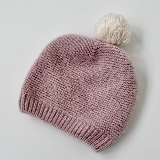 Olivier Pink Cashmere Pom Hat: XL