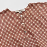 Caramel Brown Geometric Collarless Shirt: 18 Months