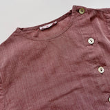 Petit Bec Pink Collarless Shirt: 18 Months