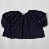 Caramel Navy Check Blouse With Smocking: 6 Years