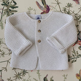Petit Bateau White Cotton Cardigan: 12 Months