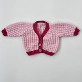 Baby Girl Pink Hand Knitted Cardigan: Newborn