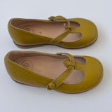 Pepe Ochre Leather Mary-Jane Shoes: Size EU 24