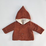 Bonton Rust Cord Padded Coat With Hood: 2 Years