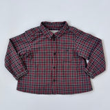 Bonpoint Red Tone Check Shirt With Collar And Pocket: 2 Years