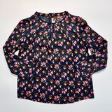 Bonpoint Navy Blue Floral Brushed Cotton Blouse: 12 Years