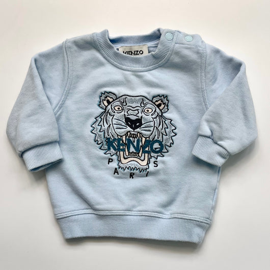 Kenzo Blue Sweatshirt With Tiger Motif: 9 Months
