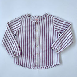 Gocco Stripe Cotton Collarless Shirt: 4-5 Years