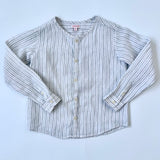 Gocco Stripe Linen Collarless Shirt: 5-6 Years