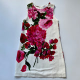 Dolce & Gabbana White Floral Print Shift Dress: 9-10 Years