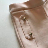 Chloé Pale Pink Leggings With Gold Buttons
