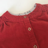 Bonpoint Red Fine Cord Dress With Patch Pockets: 18 Months