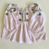 Marie-Chantal Pale Pink Blouse With Embroidery: 2 Years