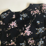 Bonpoint Black Floral Blouse With Gathered Waist: 3 years