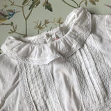 Bonpoint White Cotton Pintuck Blouse With Lace Trimmed Collar