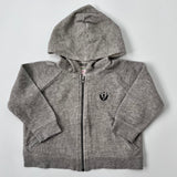 Bonpoint Grey Hooded Zip Up Cardigan: 18 Months & 2 Years