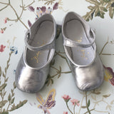 Rachel Riley Silver Patent Mary-Jane Baby Ballet Shoes: Size EU 24