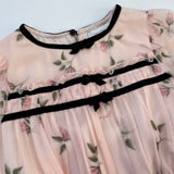Monnalisa Pink Rose Print Dress With Belt: 8 Years