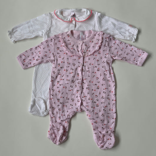 Petit Bateau Set Of Two All-In-Ones :3 Months