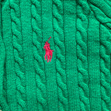 Ralph Lauren Green Cable Knit Cotton Cardigan: 2 Years