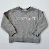 Bonpoint Grey Sweatshirt With Liberty Print Motif: 4 Years