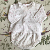 Bonpoint White Floral Print Blouse With Matching Knickers: 6 Months