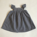 Bonton Grey Fine Cord Dress With Flutter Sleeves: 12 Months