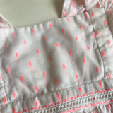Sunuva White and Neon Pink Cotton Romper: 12-18 Months