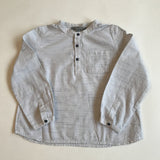 Bonpoint Cotton Stripe Collarless Shirt