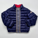 Moncler Kids Navy Blue Collarless Down Jacket Secondhand Used Preloved Preowned 